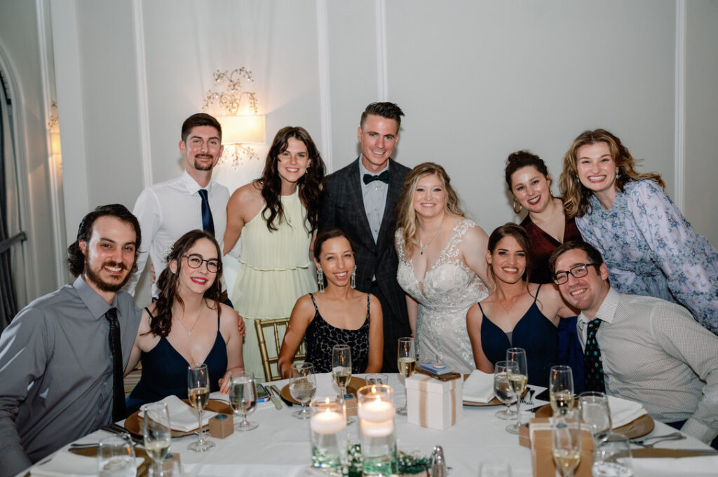 Wedding reception photos with wedding guests at Delightful Event Planning wedding.