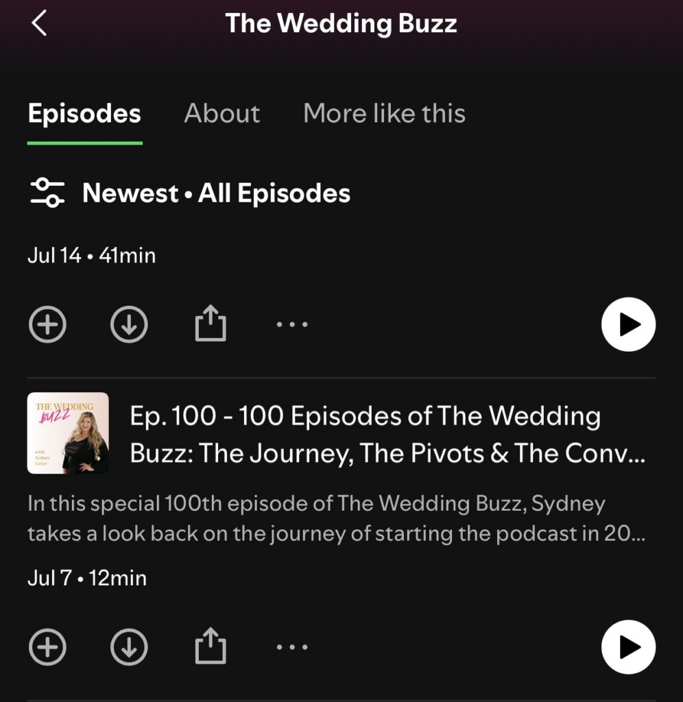 The Wedding Buzz podcast's 100th episode