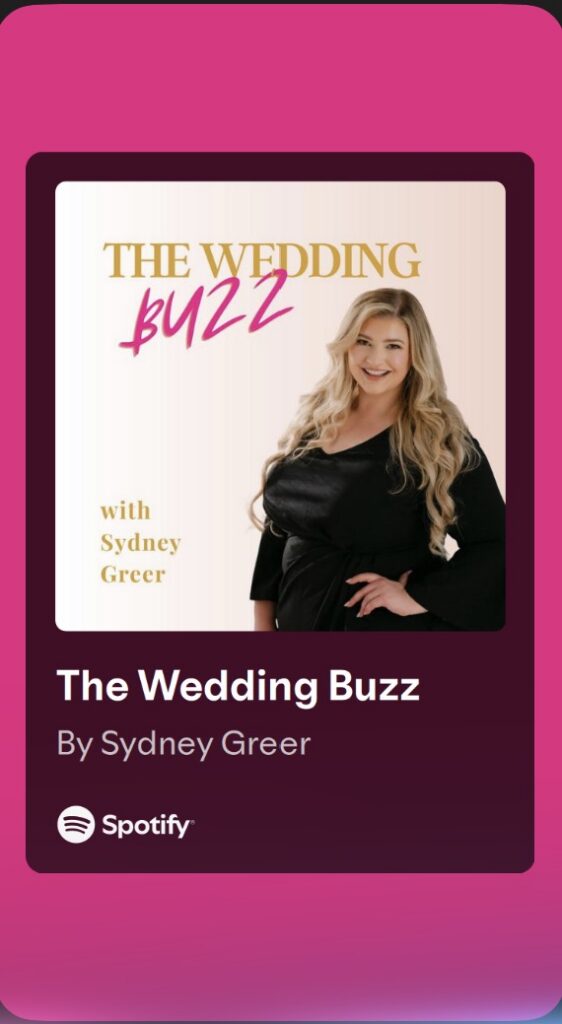 The wedding buzz podcast on Spotify, YouTube, and wherever you listen to your podcasts.