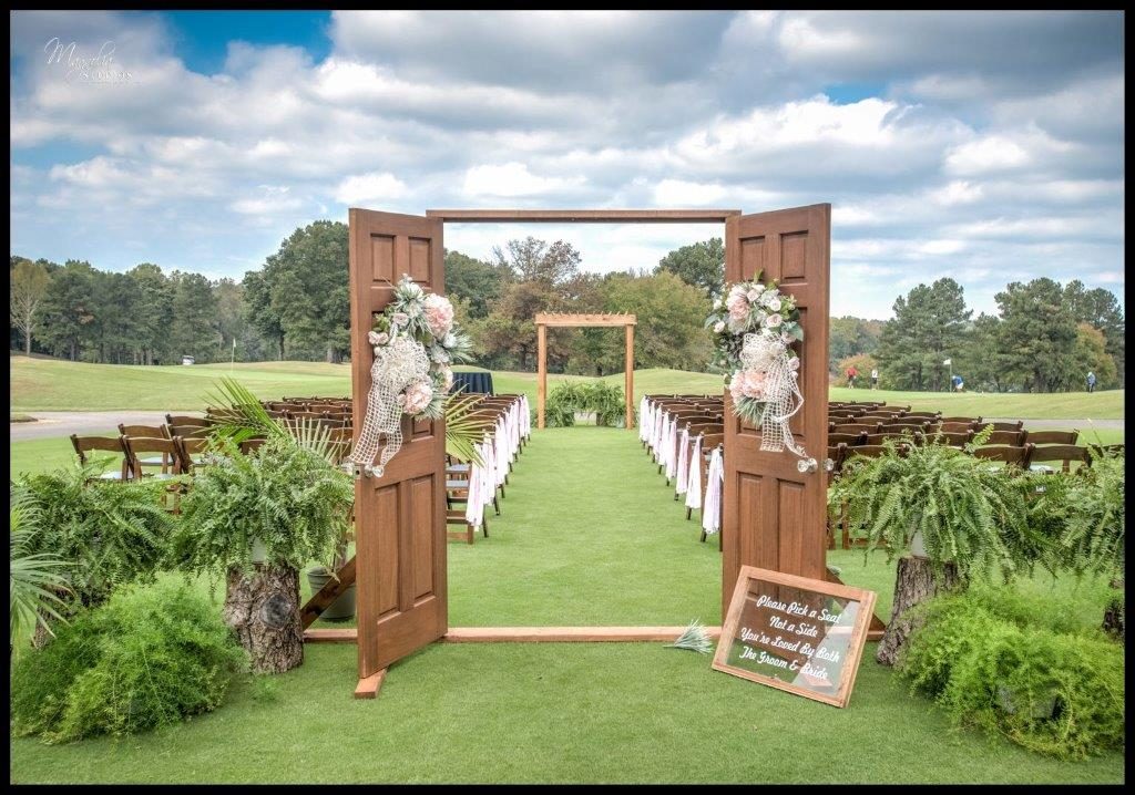 Wedding ceremony site at Holly Tree wedding venue Simpsonville, SC